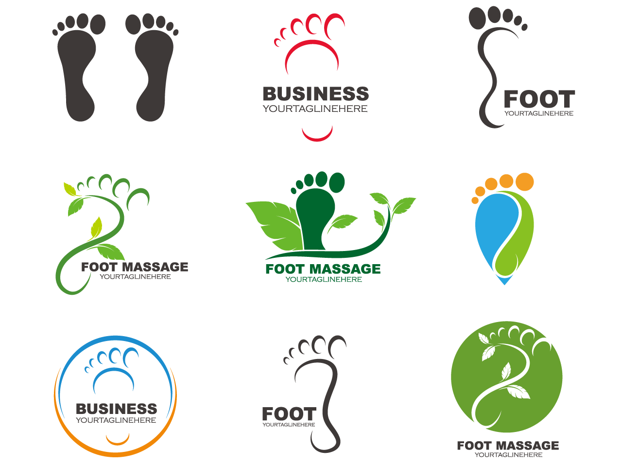 Foot ilustration logo business massagetherapist design