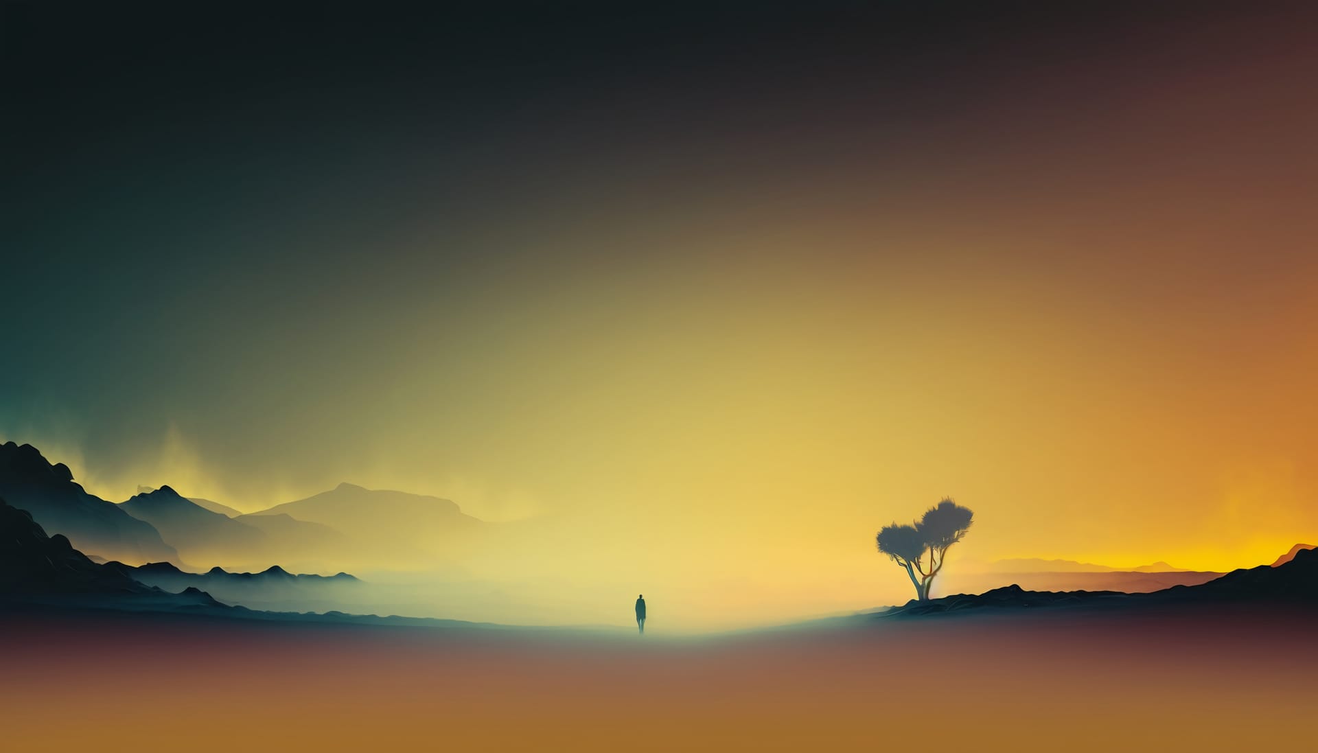 Gradient colour minimalistic biomechanical realistic image forest clipart background