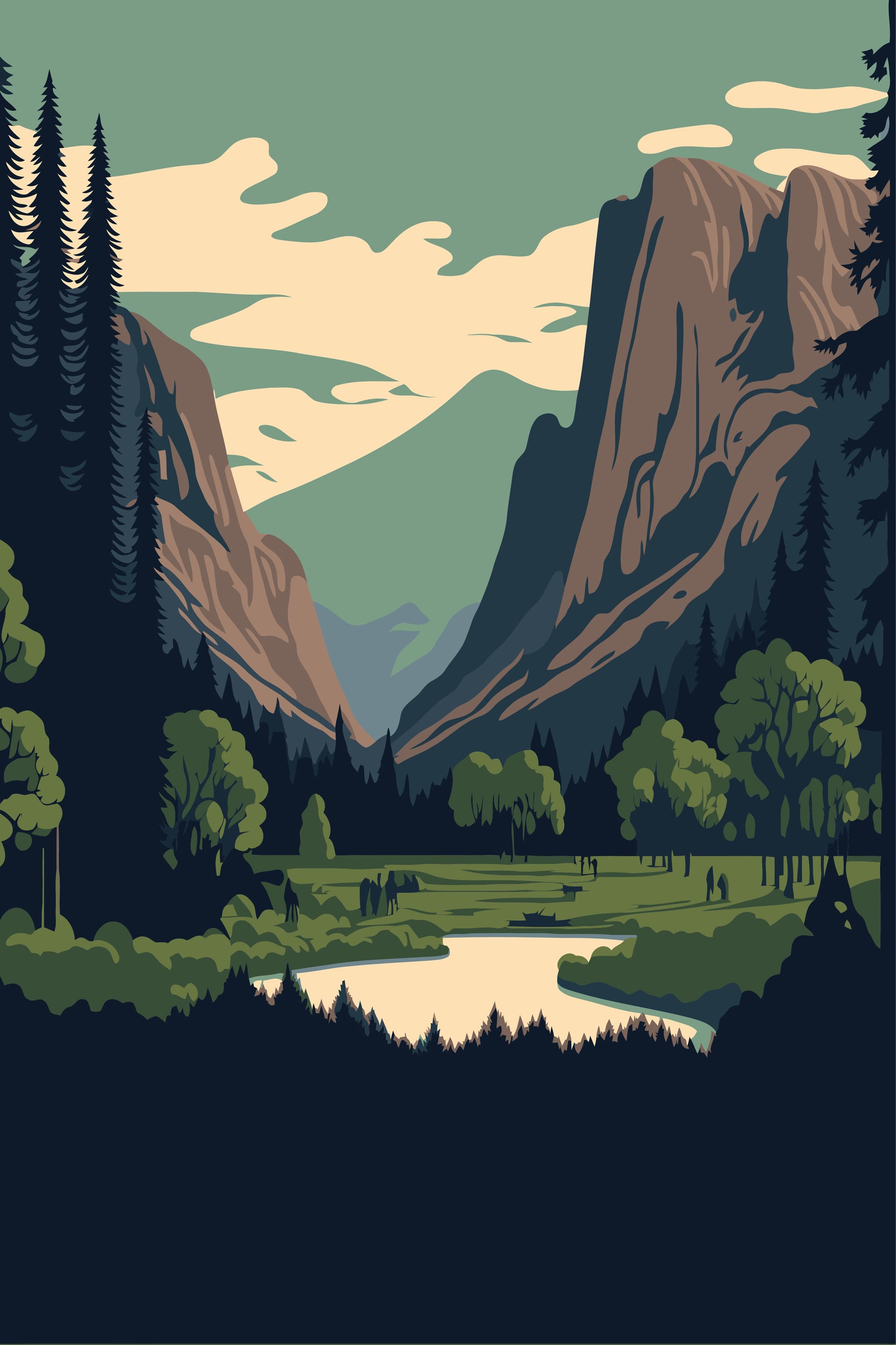 El capitan yosemite national park sierra nevada central california poster