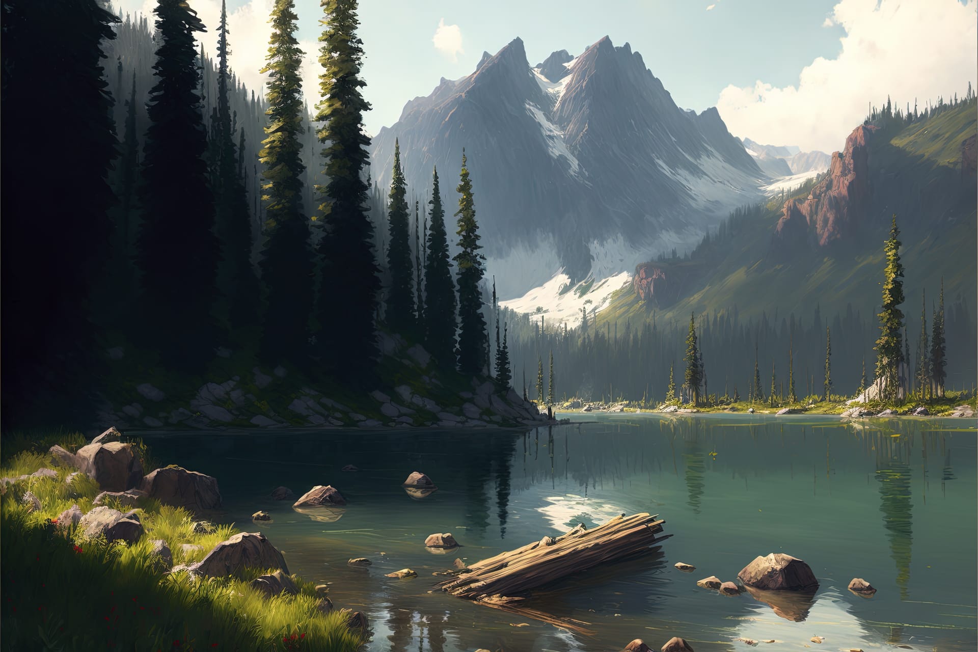 Forest clipart free peaceful lake surrounded by mountains forest image
