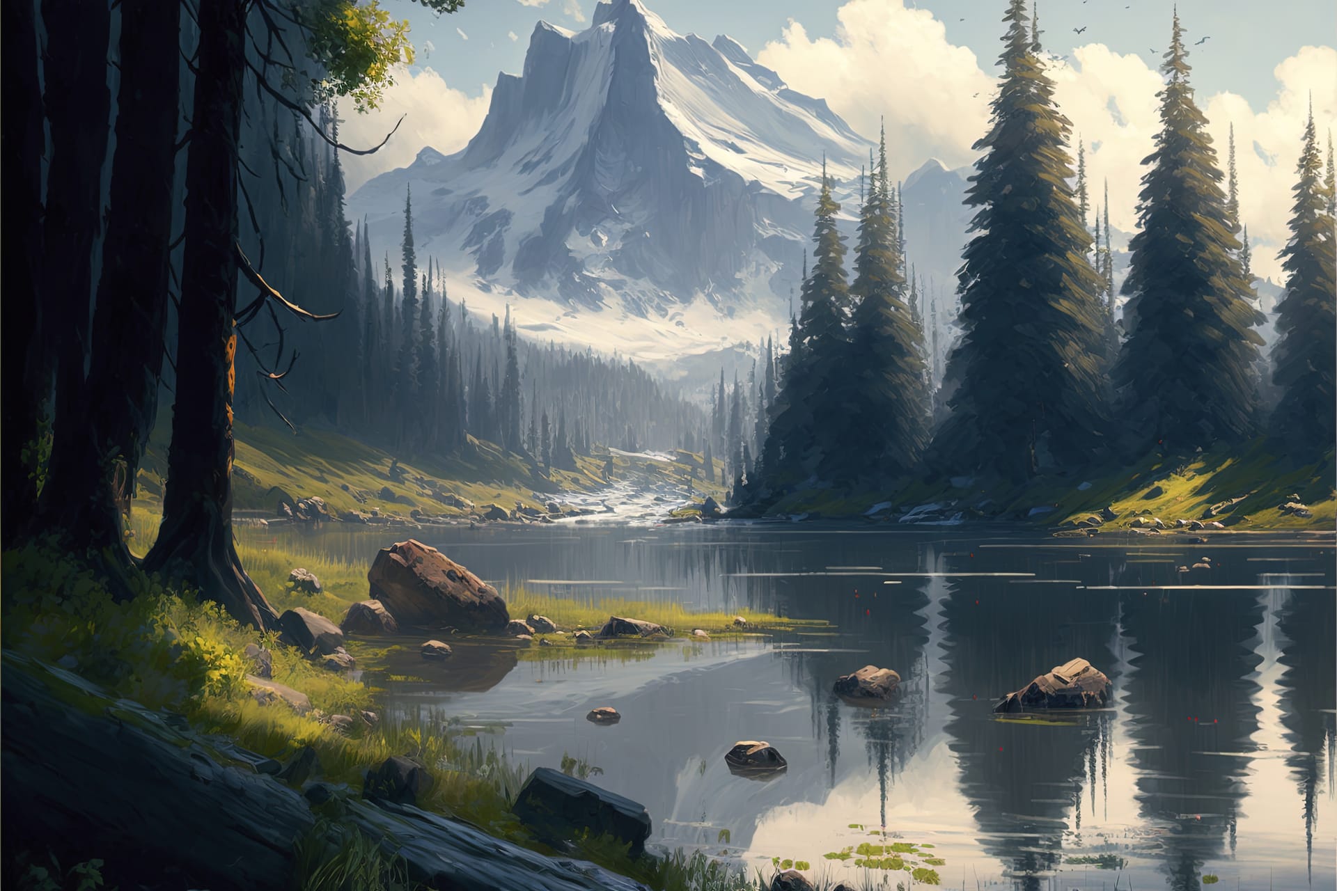 Forest clipart free peaceful lake surrounded by mountains forest picture