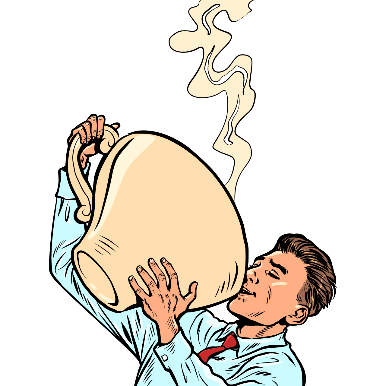 Funny clipart businessman cup coffee cafe restaurant morning hot drink transparent background png