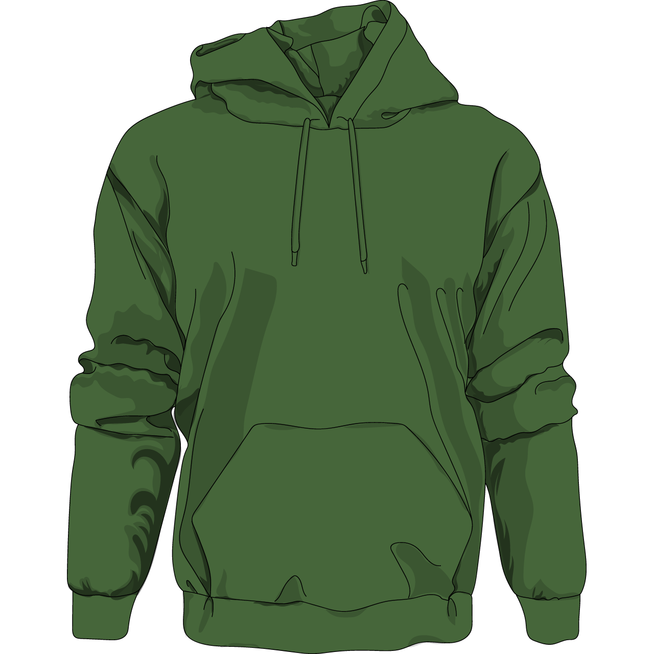Beautiful green hoodie illustration clipart image transparent background