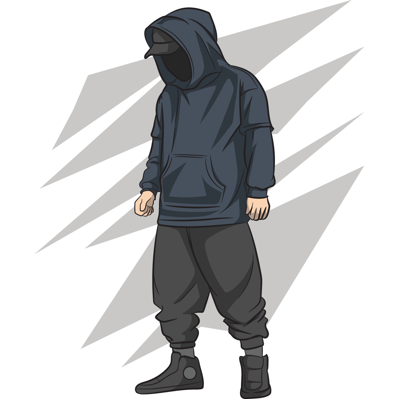 Illustration man hoodie comic style transparent background image