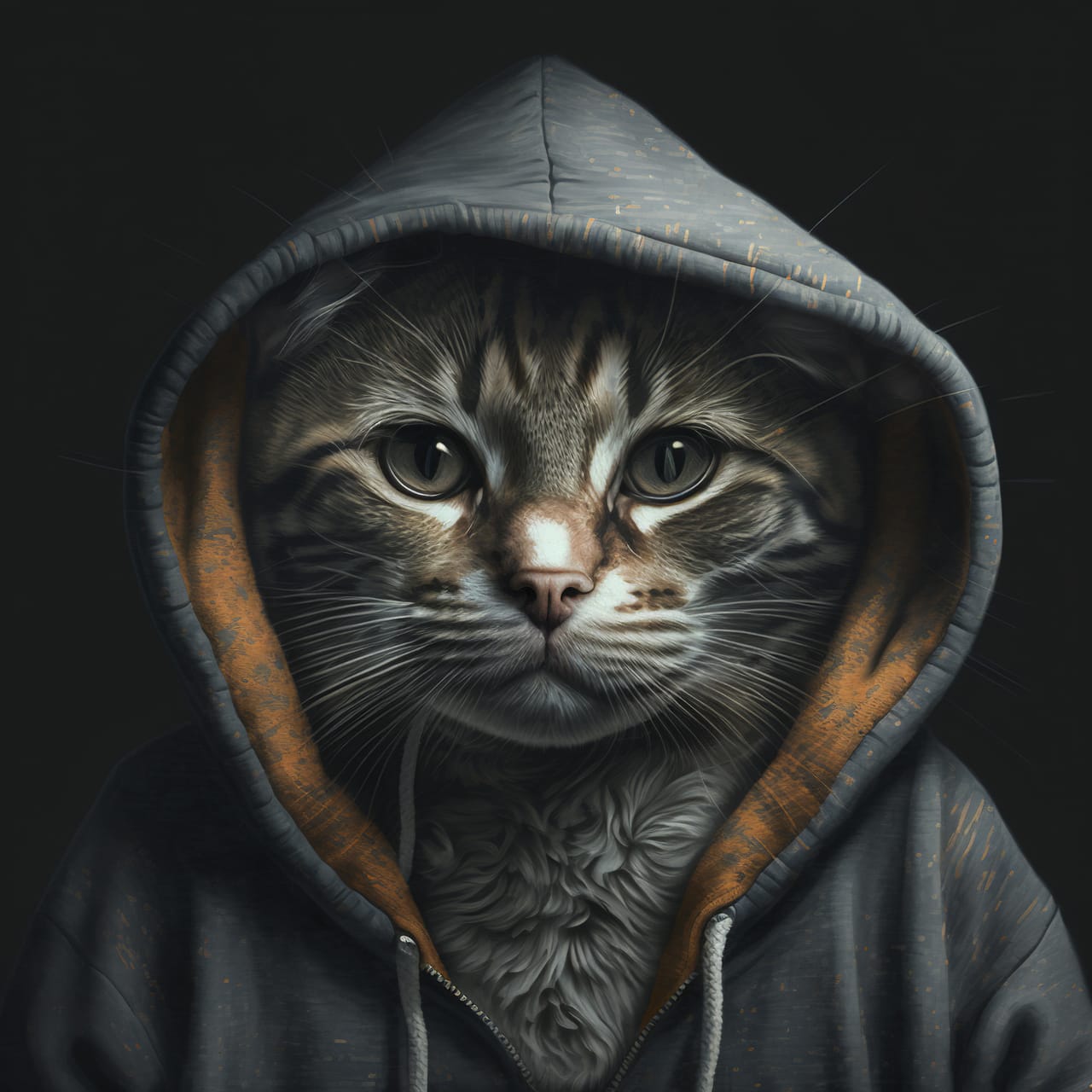 Related image portrait cat with hoodie