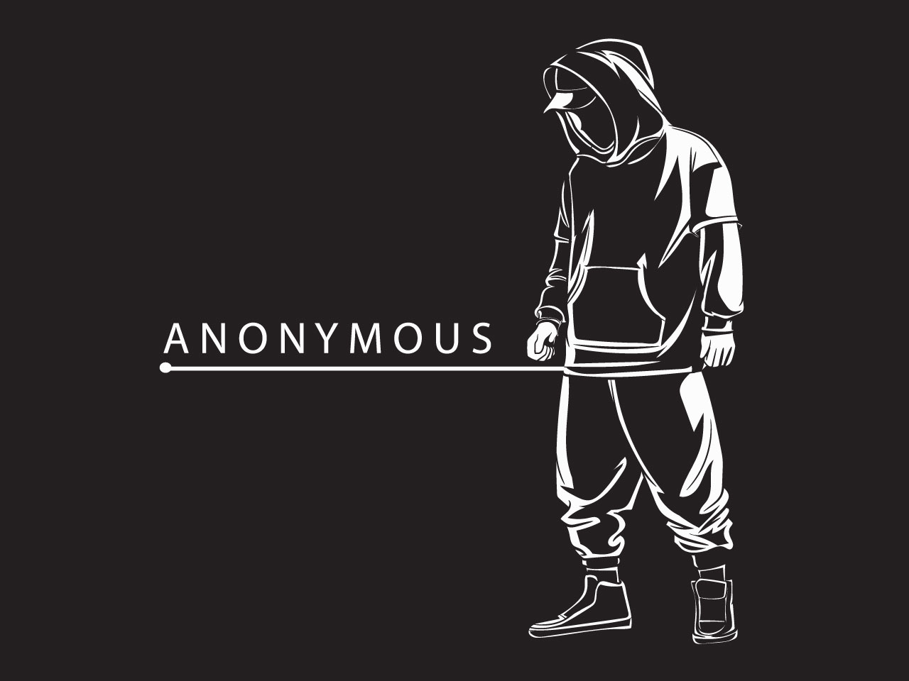 Silhouette anonymous computer hooded hacker