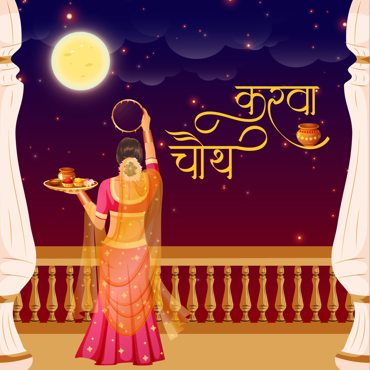 Indian clipart creative indian festival happy karwa chauth