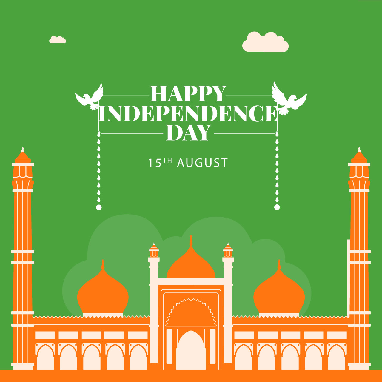 Creative happy indian independence day banner design cartoon illustration image