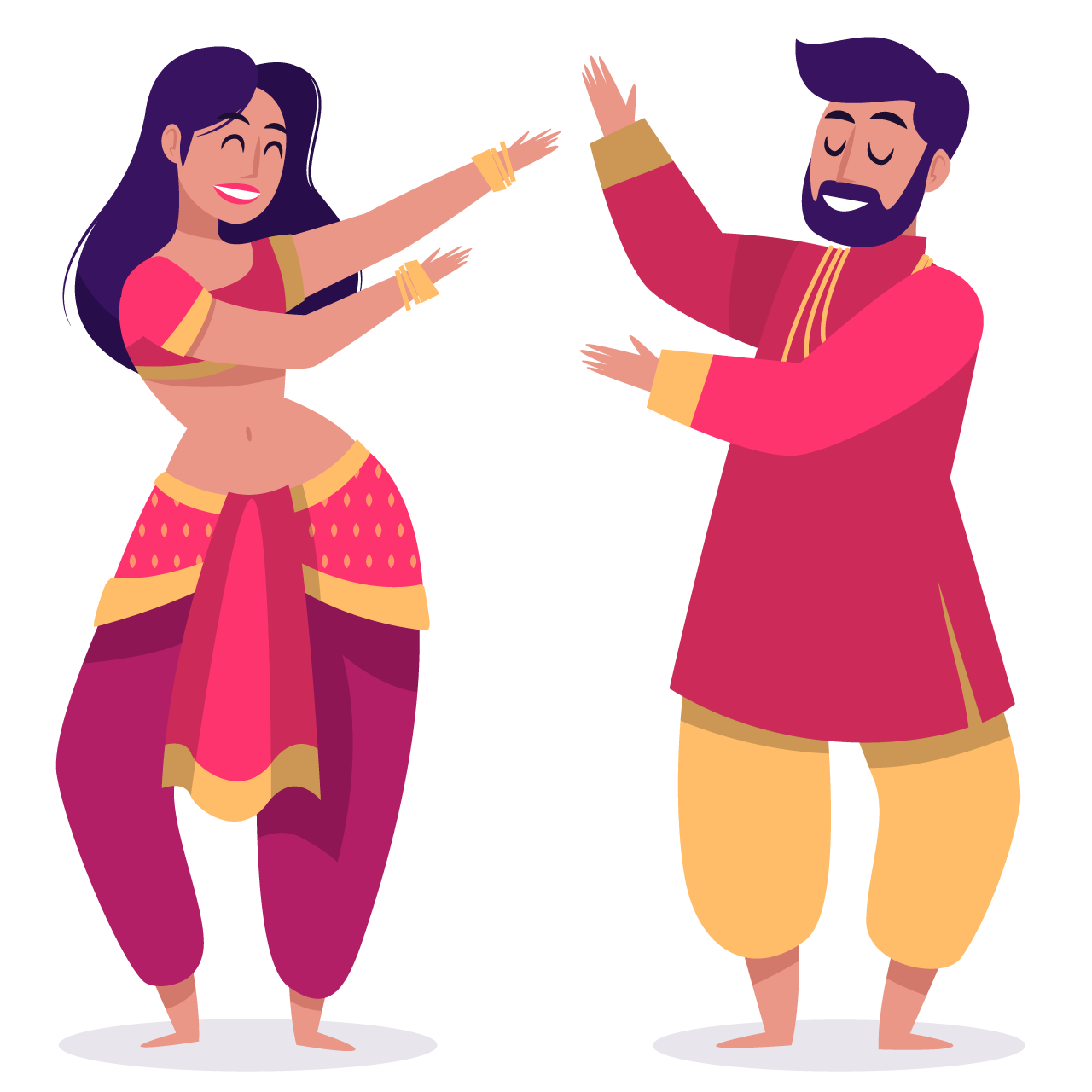 Indian wedding clipart people dancing bollywood red color transparent background png