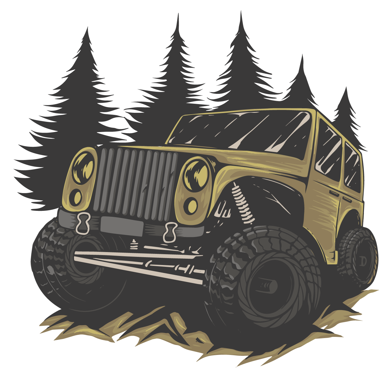 Jeep png clipart offroad car hand drawing illustration logo design