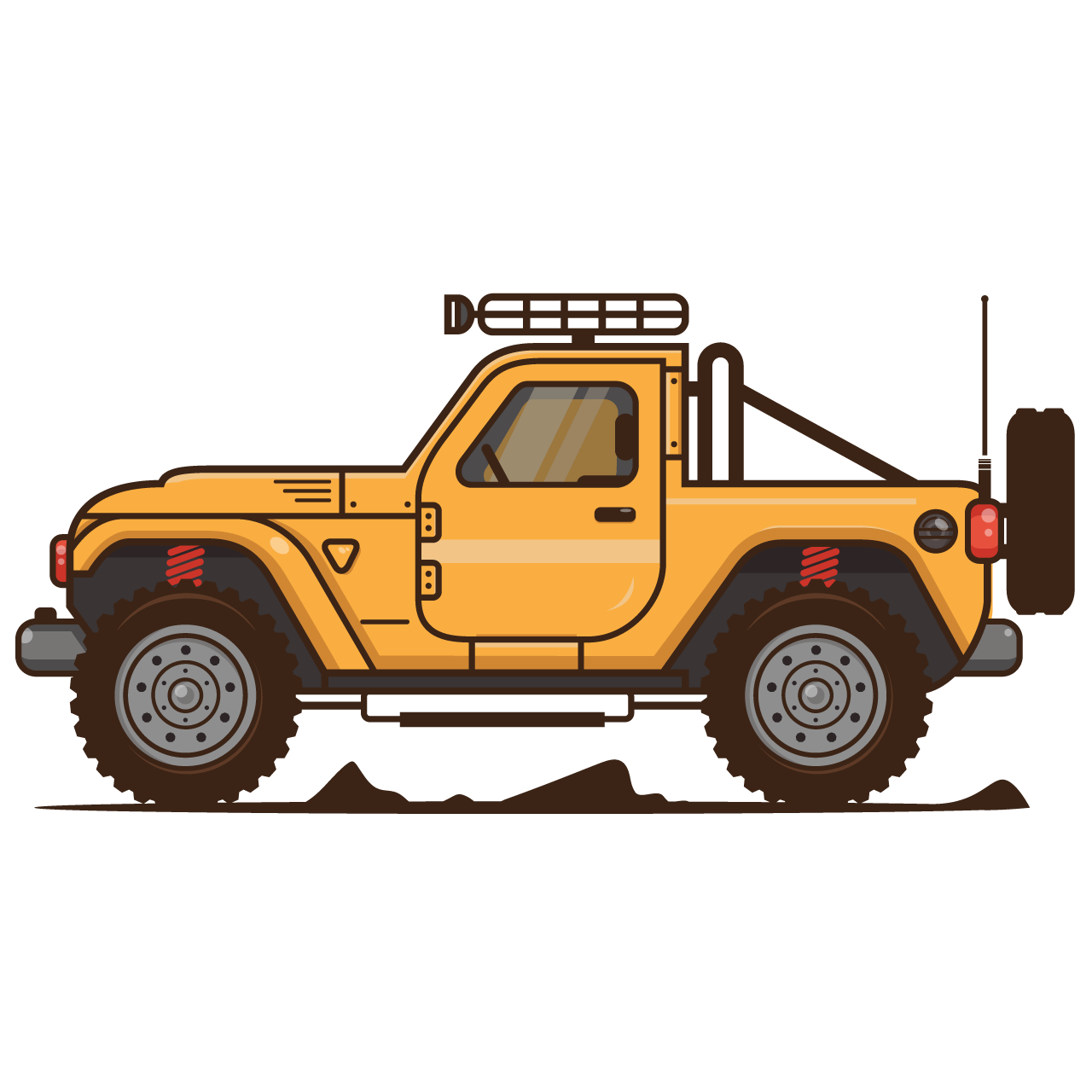 Jeep png clipart vintage offroad car illustration hand drawing sketch