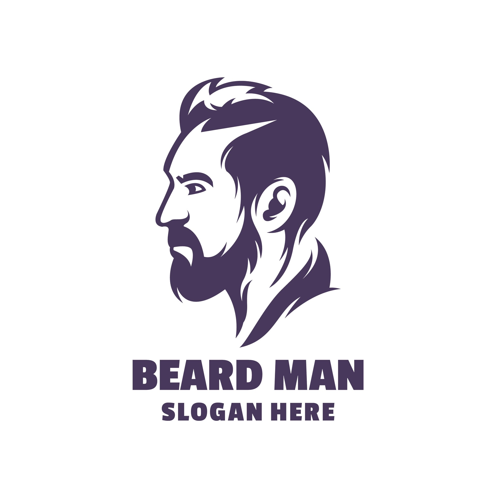 Beard man cartoon logo logo art clipart