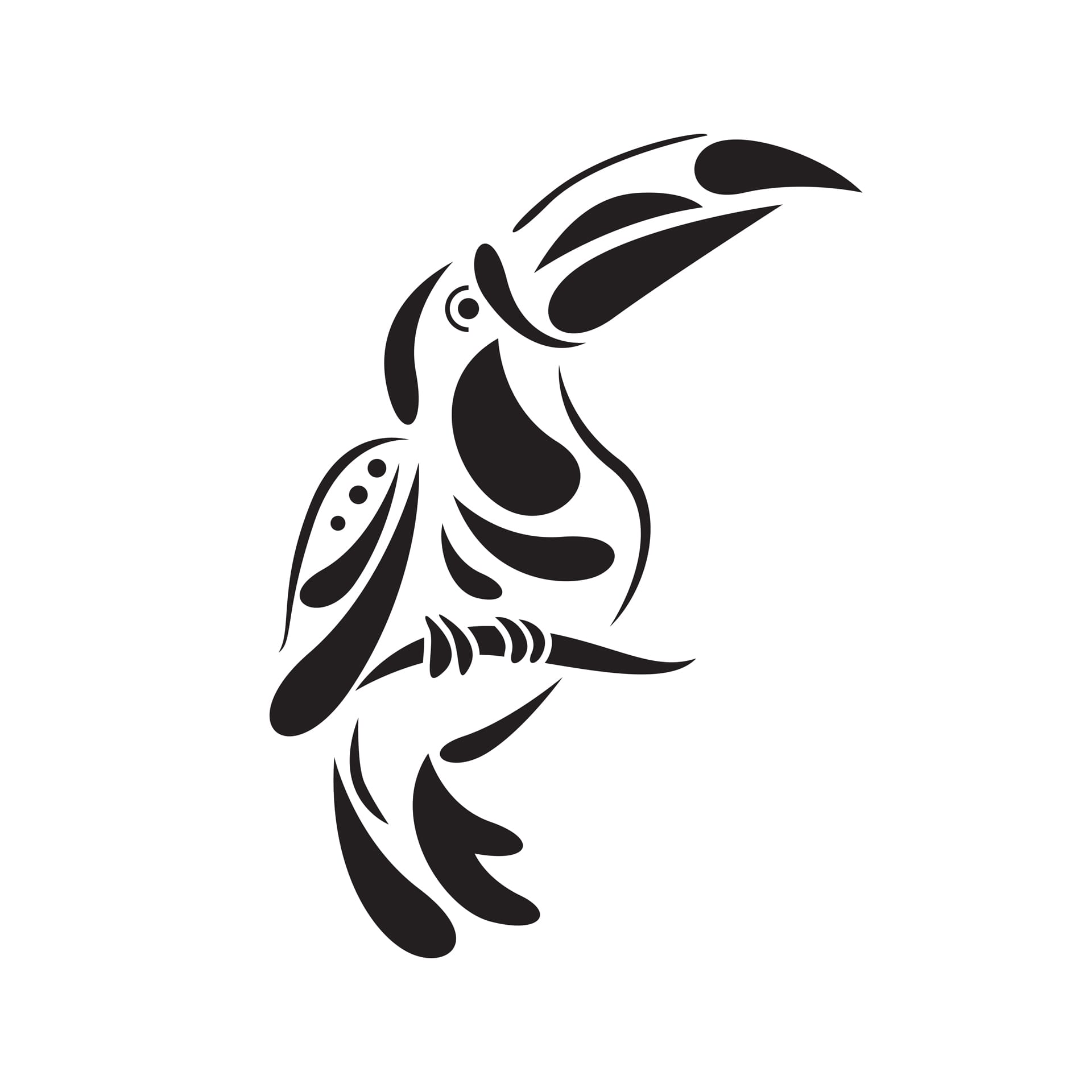 Hornbill icon illustration isolated white background