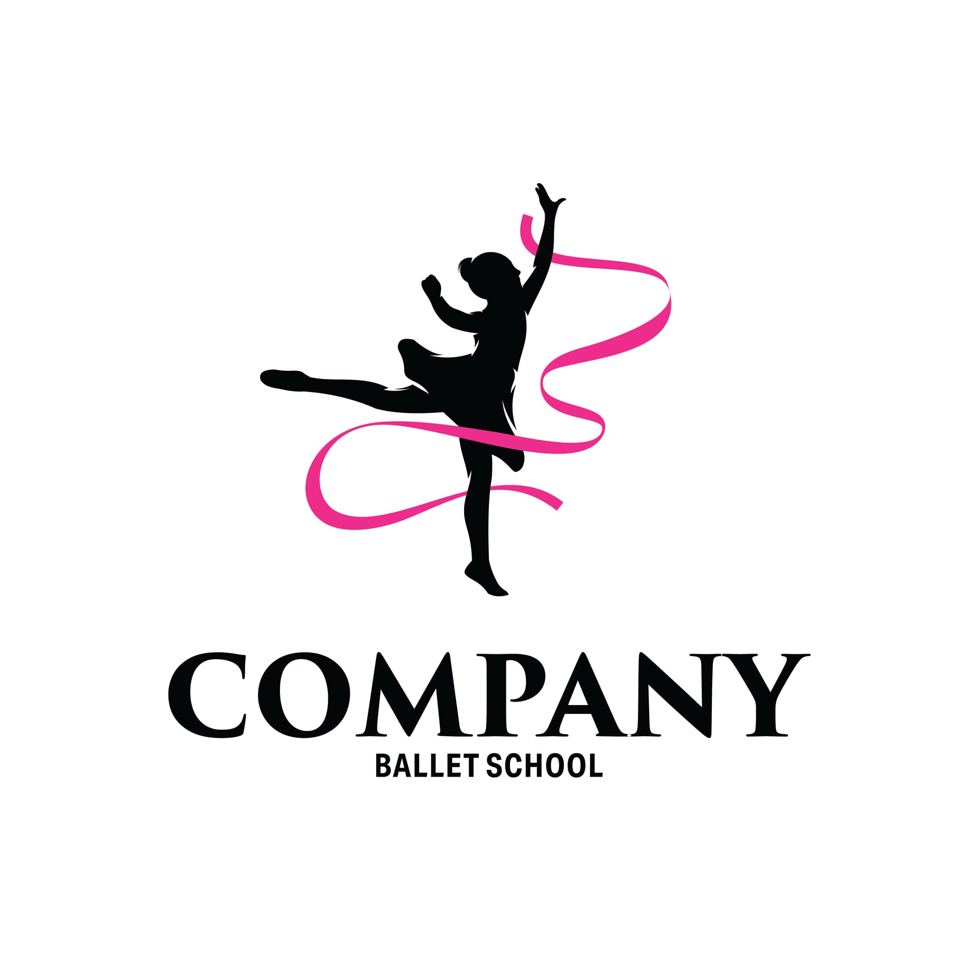 Silhouette kid ballet logo design