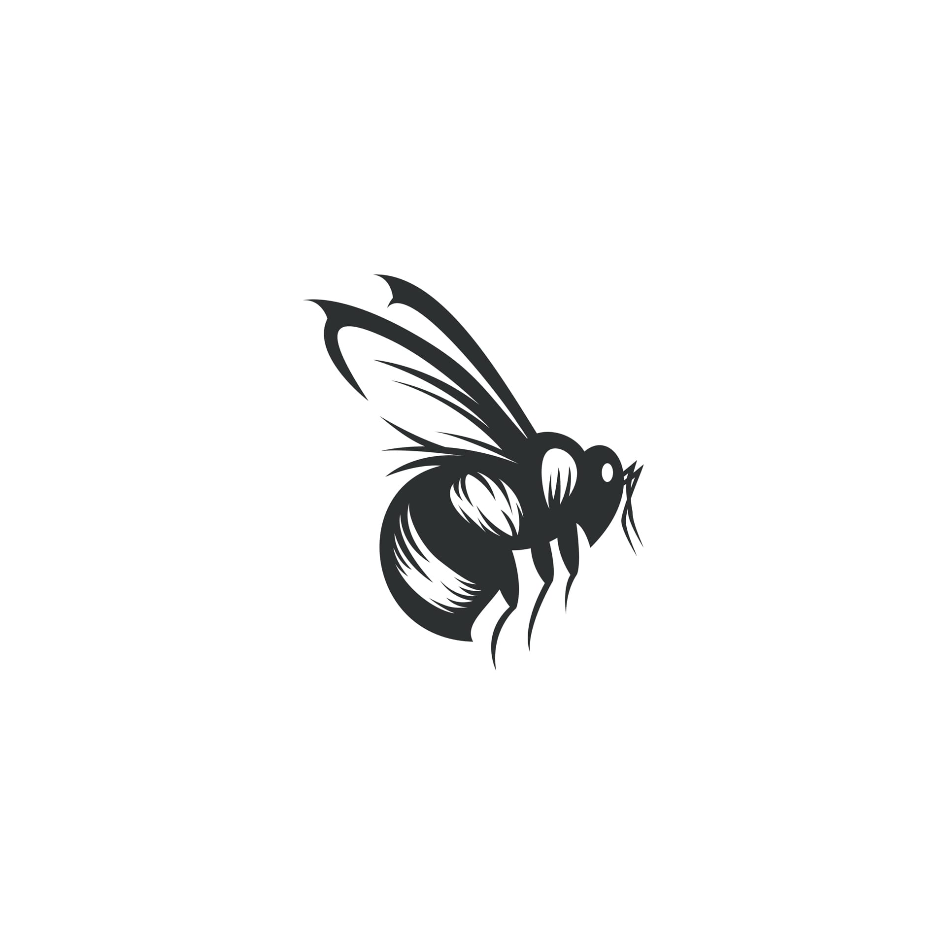 White and black bee logo design