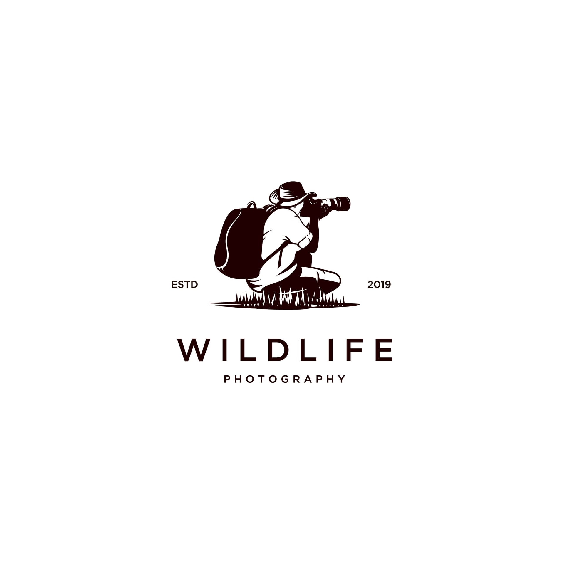 Wildlife photographer silhouette logo