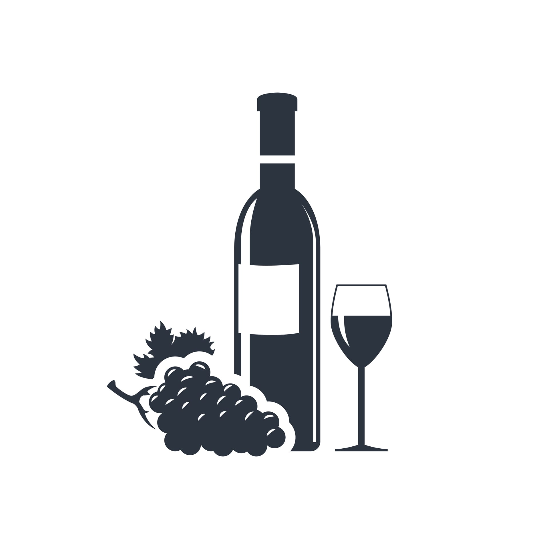 Wine bottle glass fruit icon