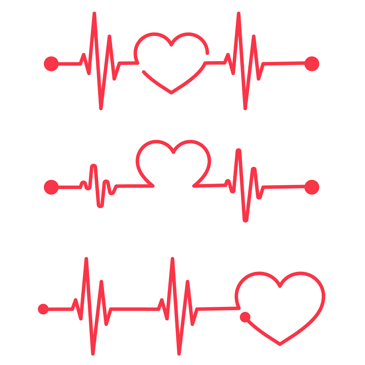 Love heart clipart red heart rate graph when exercising concept saving patients life isolate