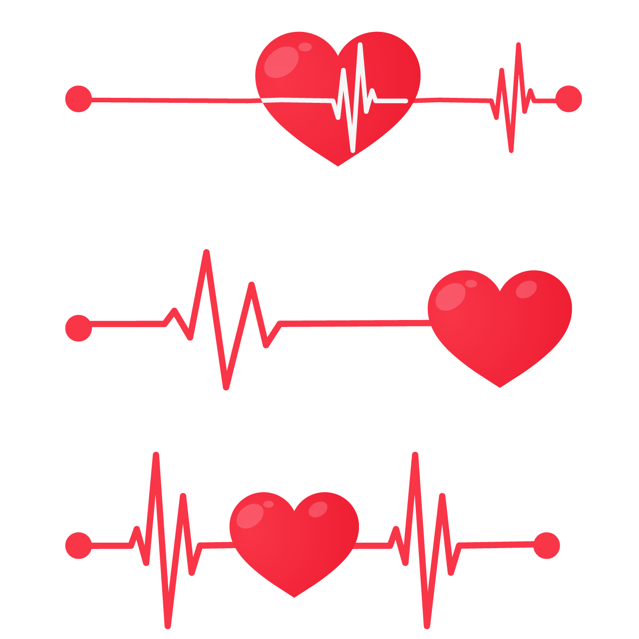 Red heart rate graph when exercising concept cartoon illustration image