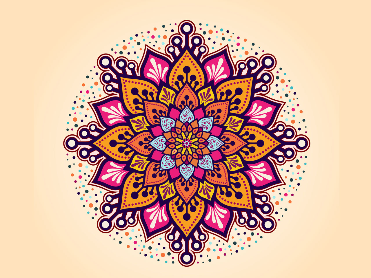 Colorful mandala illustration cartoon clipart image