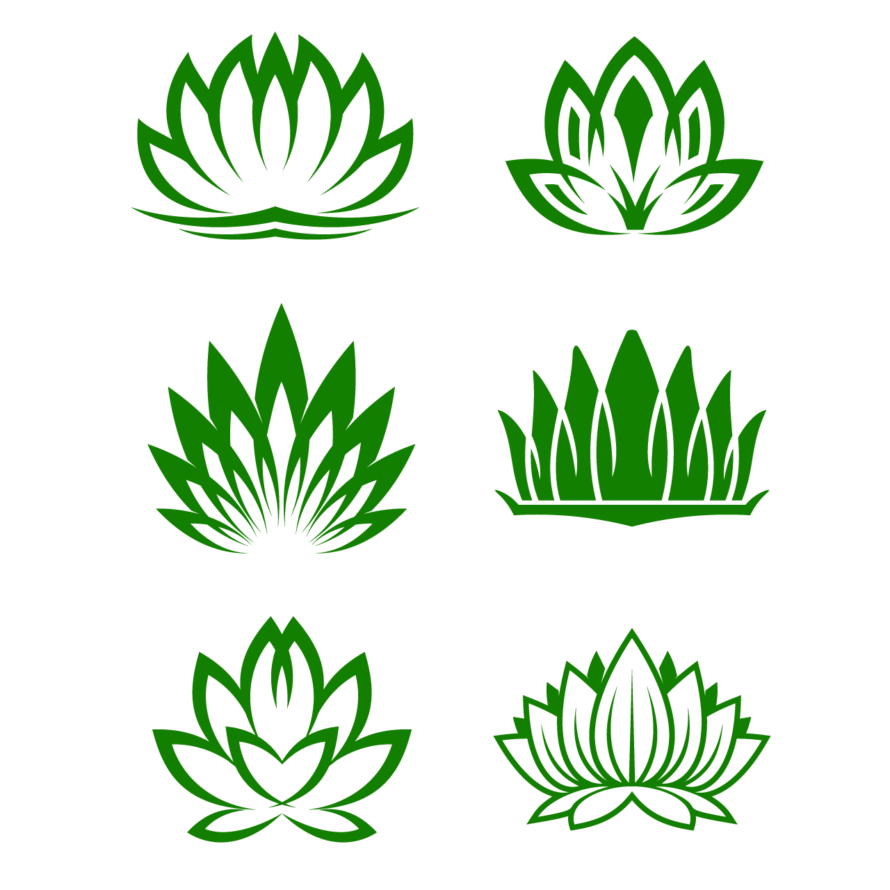 Lotus icons spa oriental flowers transparent background