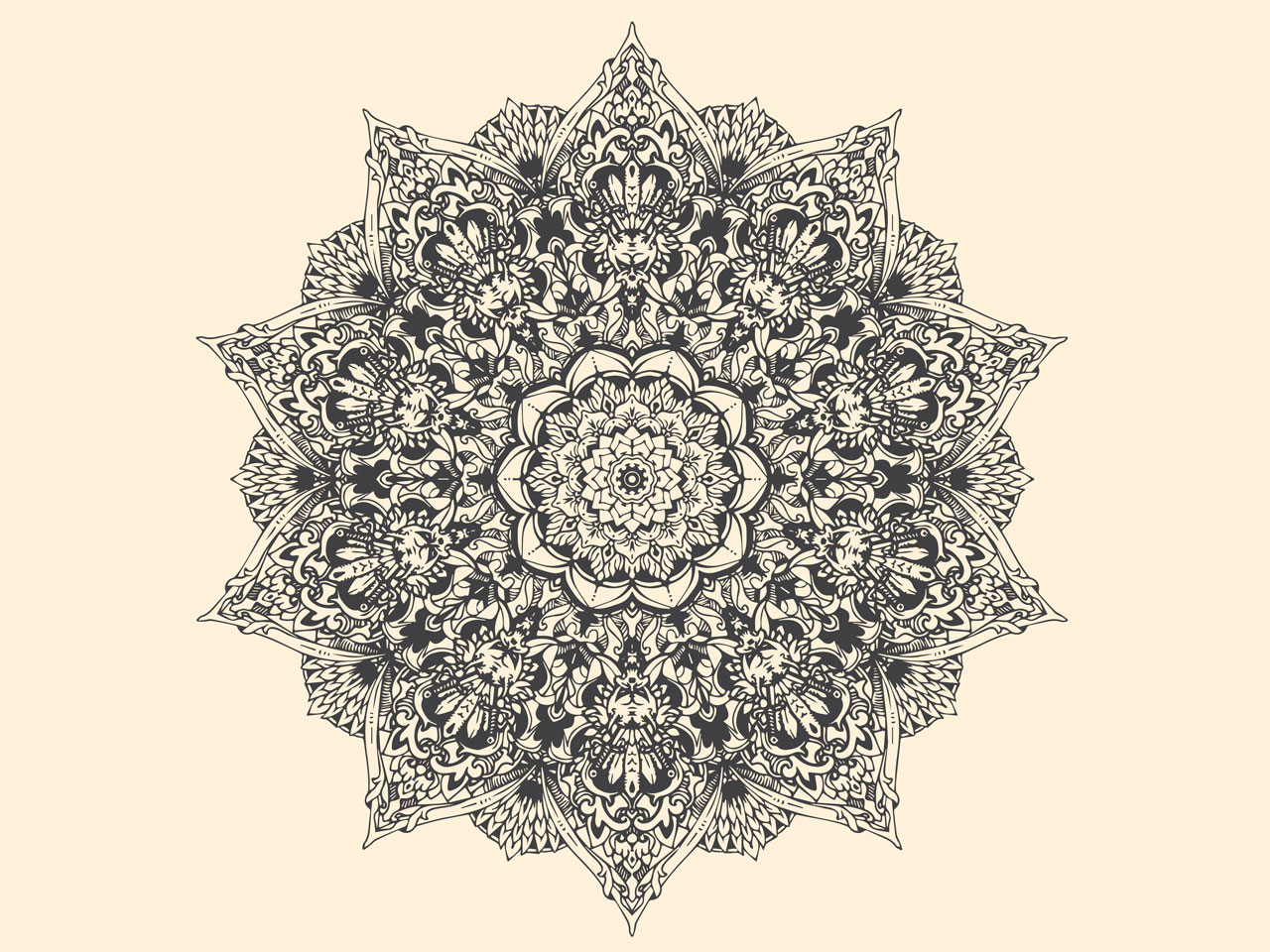 Mandala clipart template draw simple style ornament