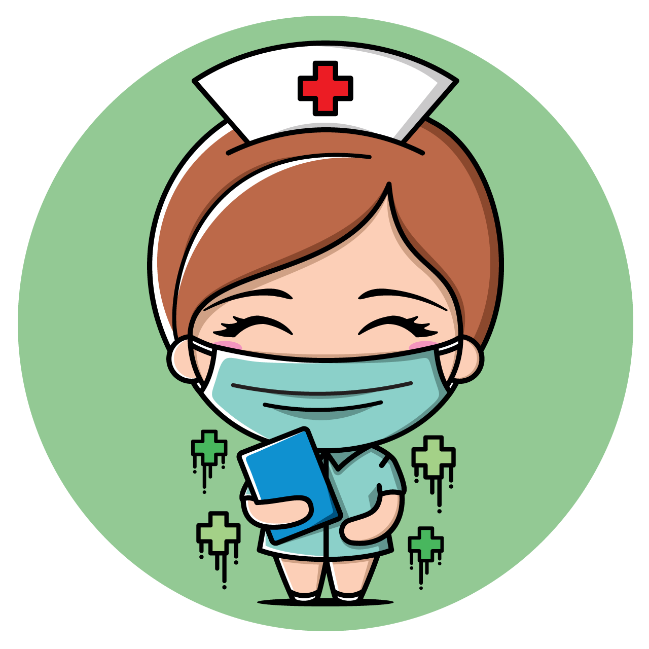 Cute nurse character design cartoon illustration image