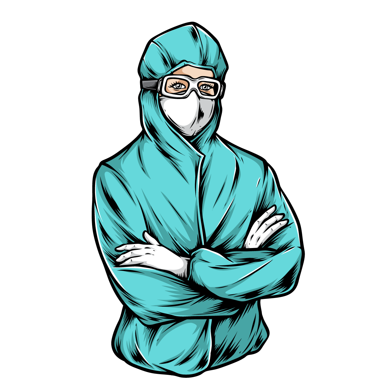 Female nurse wear medical uniform cartoon illustration image transparent background png