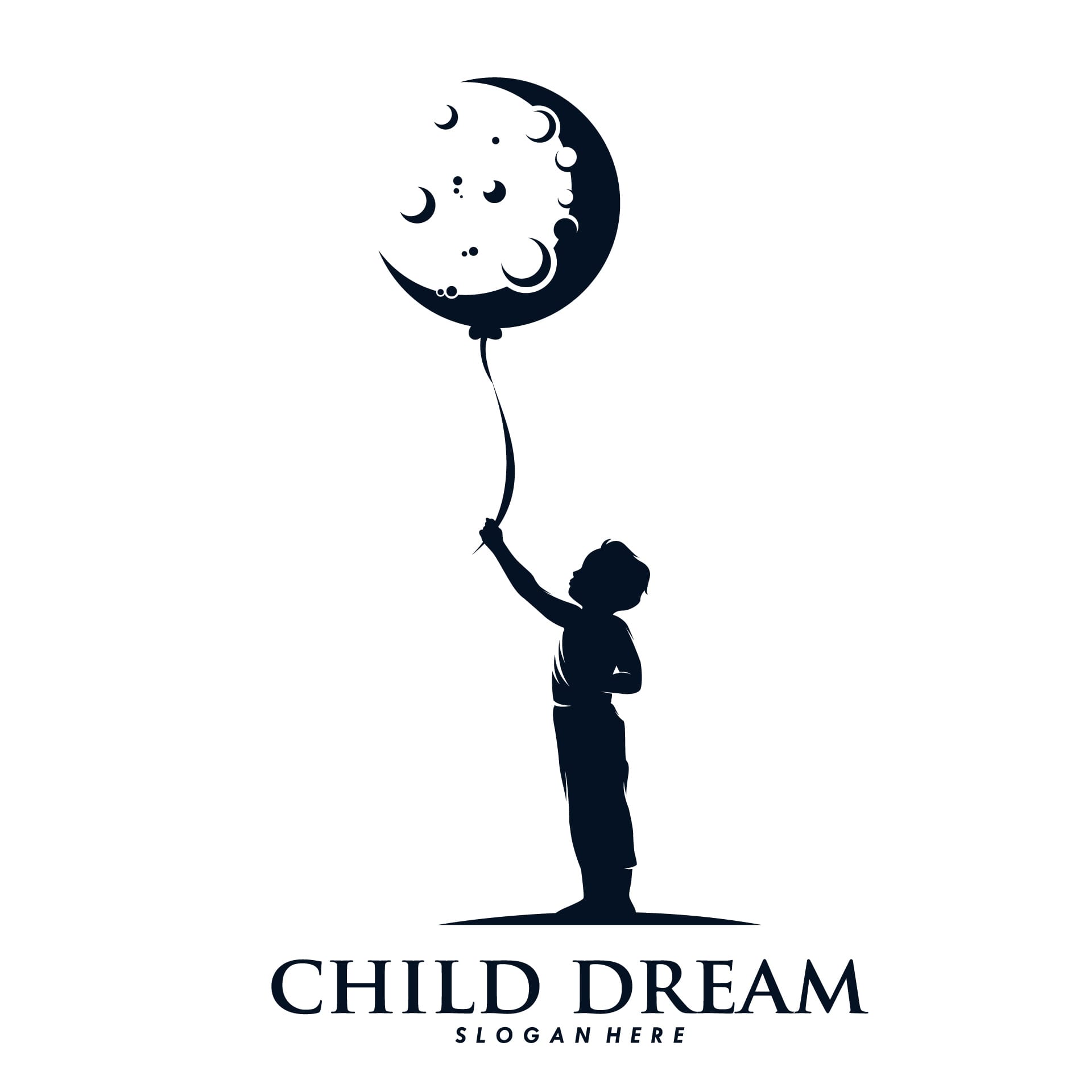 Kids holding balloons logo design picture
