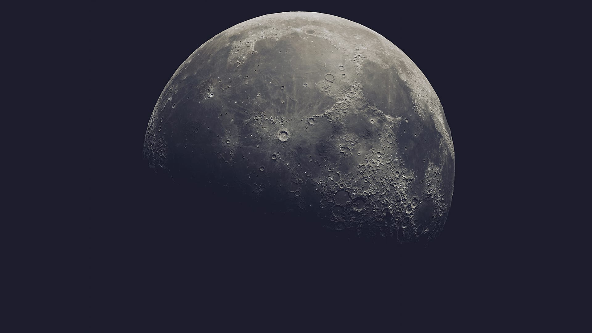 Realistic moon outer space isolated black