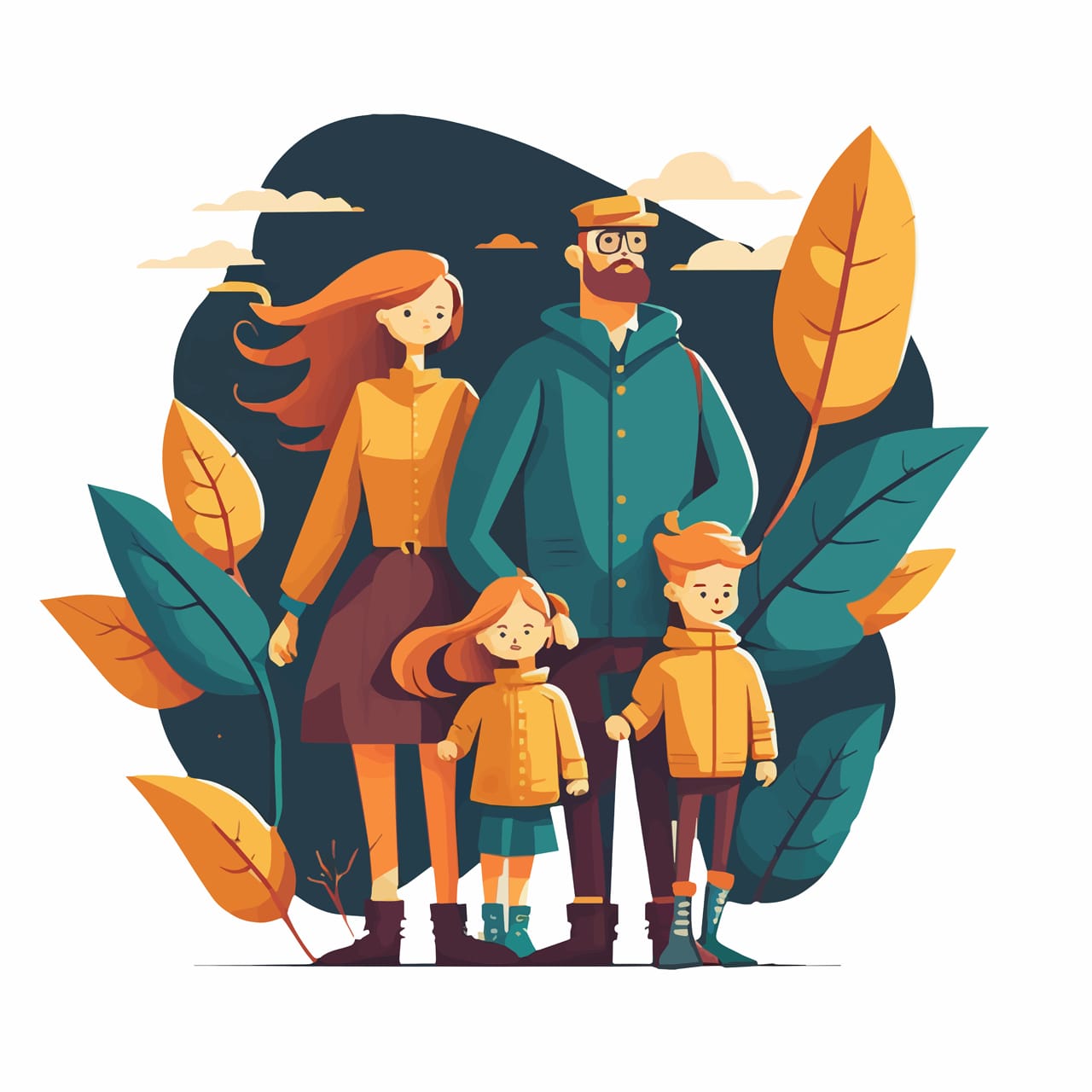 My family clipart happy family portraits with kid and parent