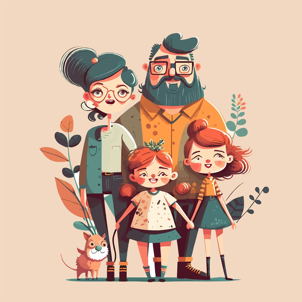 My family clipart happy family portraits with kid and parents