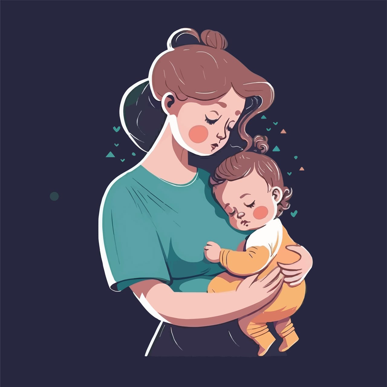 My family clipart happy mothers day hug lovely baby hand drawing sketch