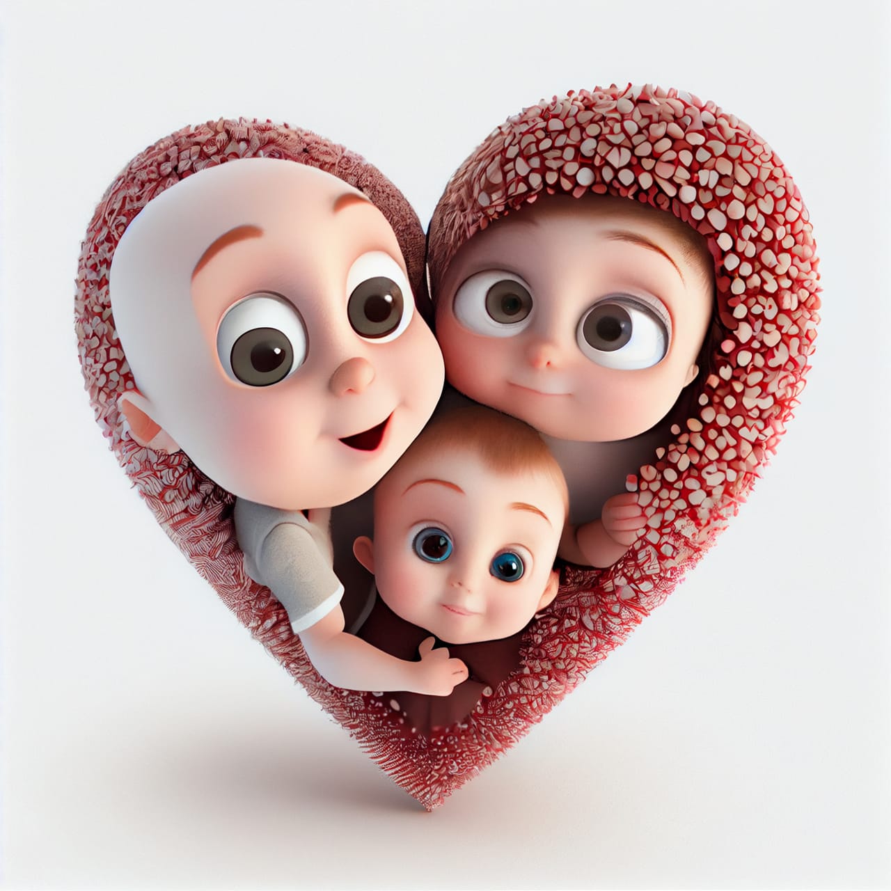 Related image happy family inside heart family love parents with son 3d render