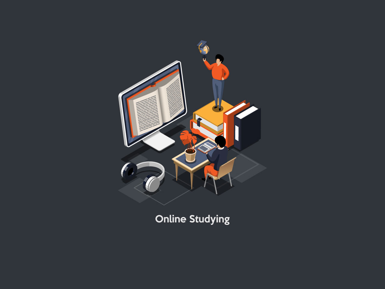 Online class clipart online studying distance online elearning student desk listening teacher boy taking remote course self education video tutorials isometric cartoon 3d illustration