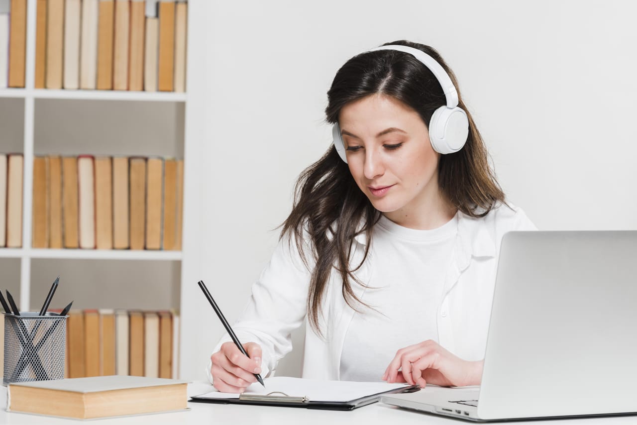 Related image student listening online courses e learning concept
