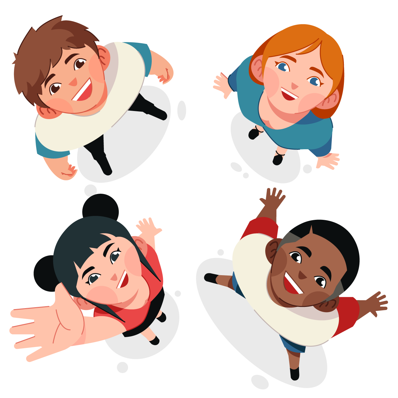 Flat people looking up hand drawing sketch transparent background png