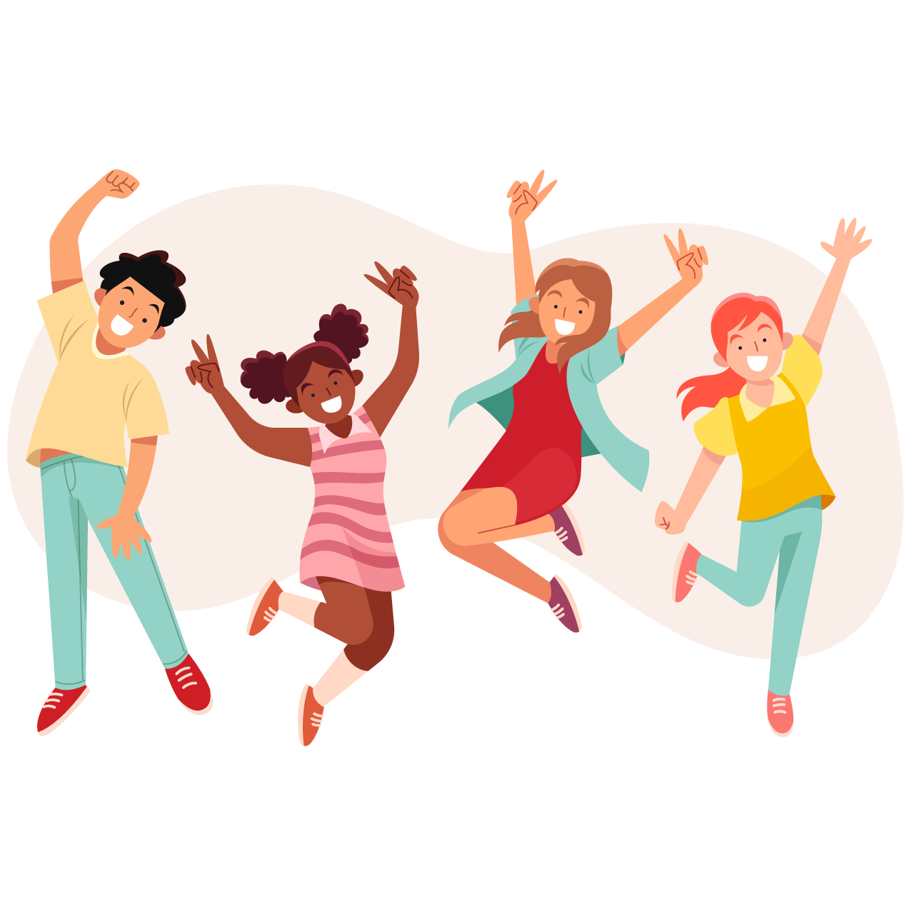 People jumping hand drawing sketch cartoon image transparent background png