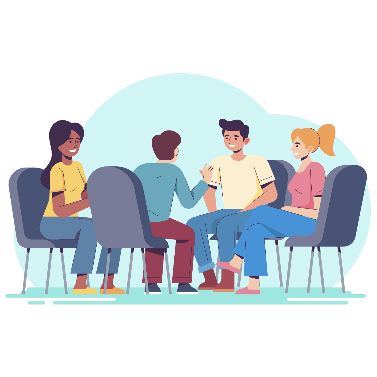 Group therapy illustration concept transparent background png