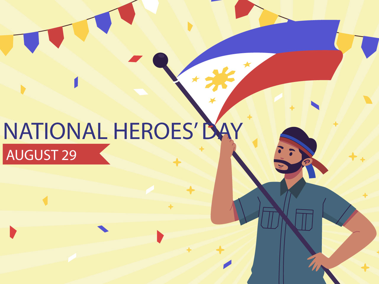 Philippine clipart flat background national heroes day celebration