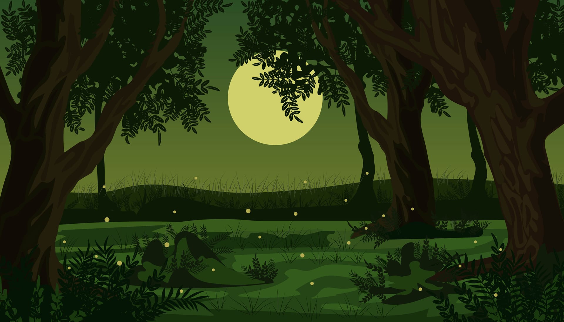 Beautiful landscape colorful nature scene flat design background template