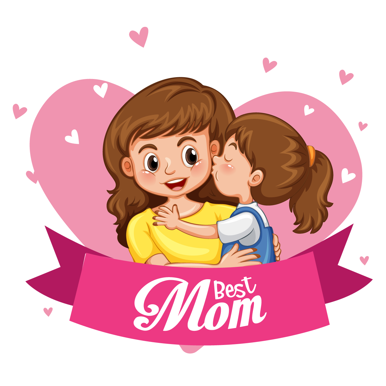 Happy mother day cartoon illustration image hand drawing sketch