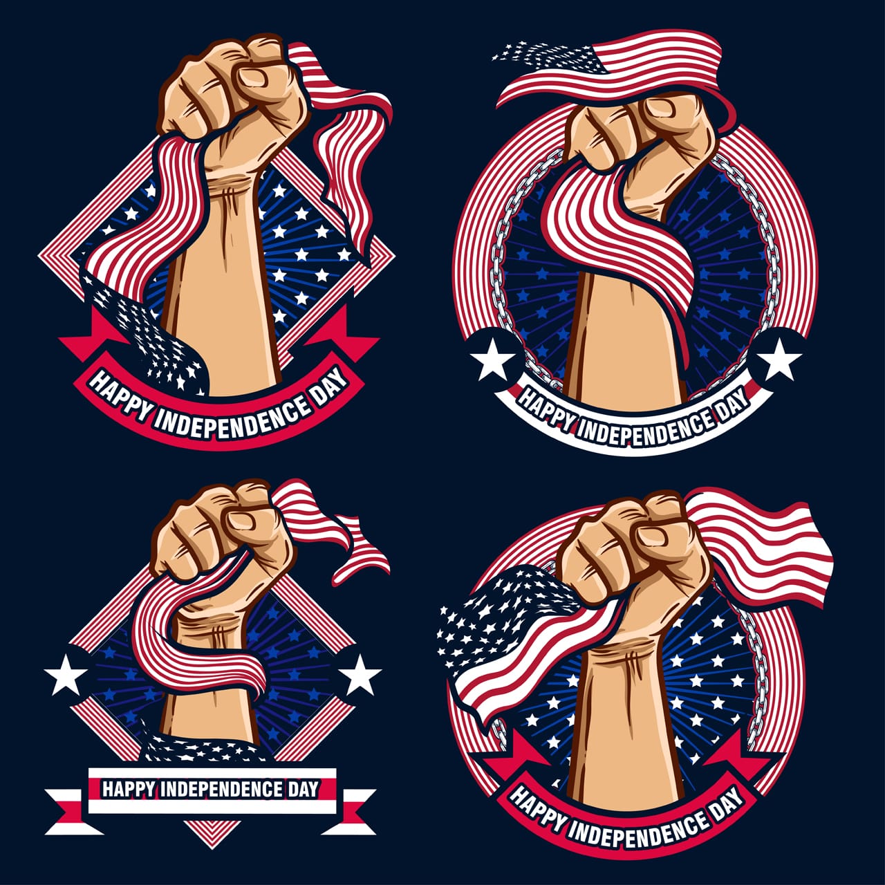 Ribbon banner clipart fist hands with united states america flag hand drawing sketch