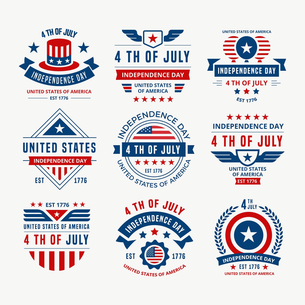 Ribbon banner clipart fourth july badge collection hand drawing sketch cartoon image