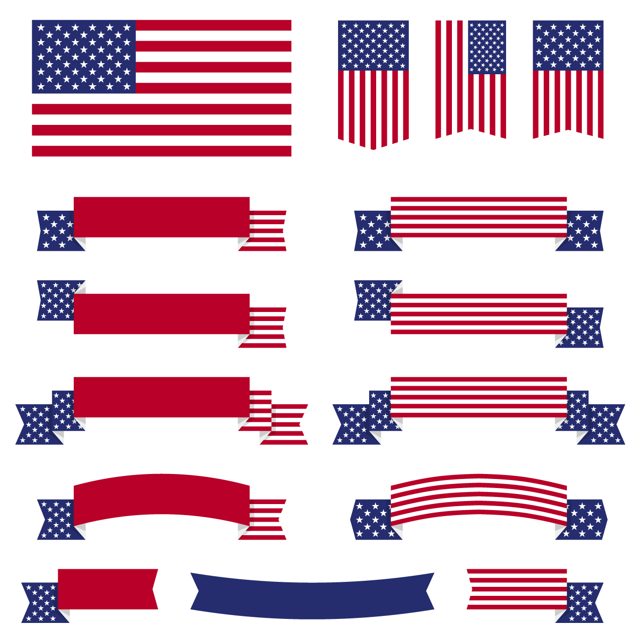 Ribbon banner clipart red white blue american flag ribbons banners transparent background png