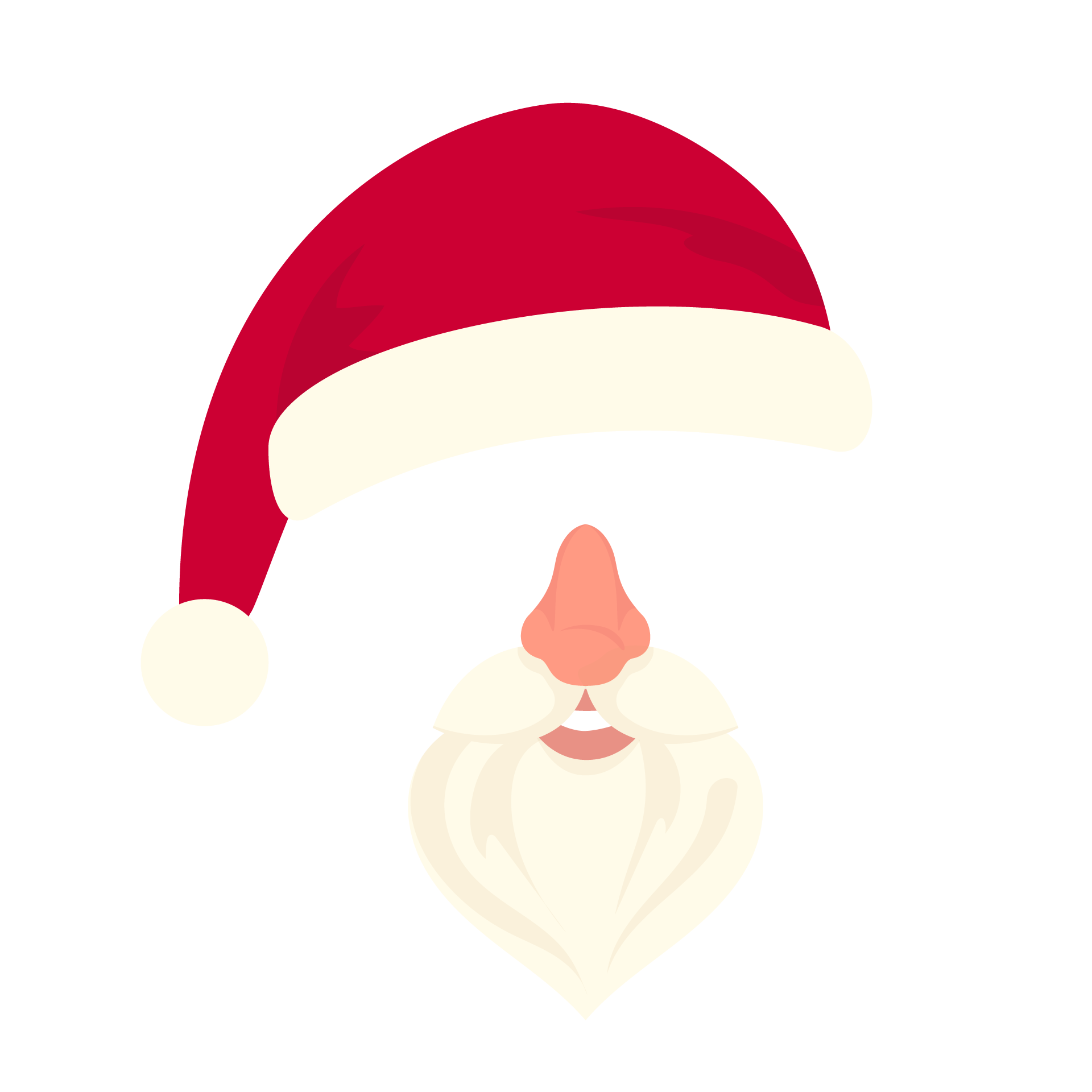 Collection different santas hats with nose funny white beards picture