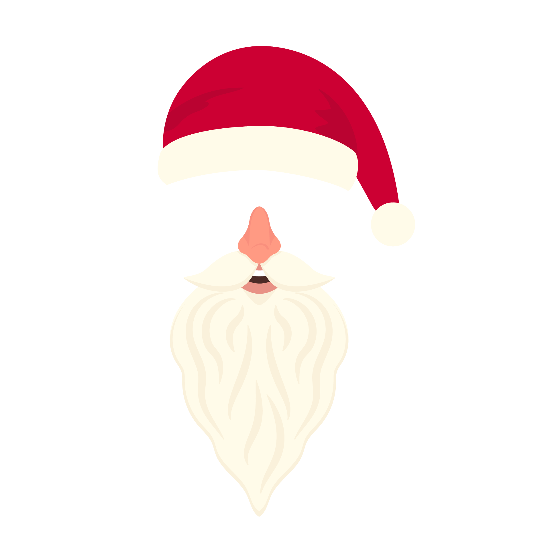Different santas hats with nose funny white beards excellent image