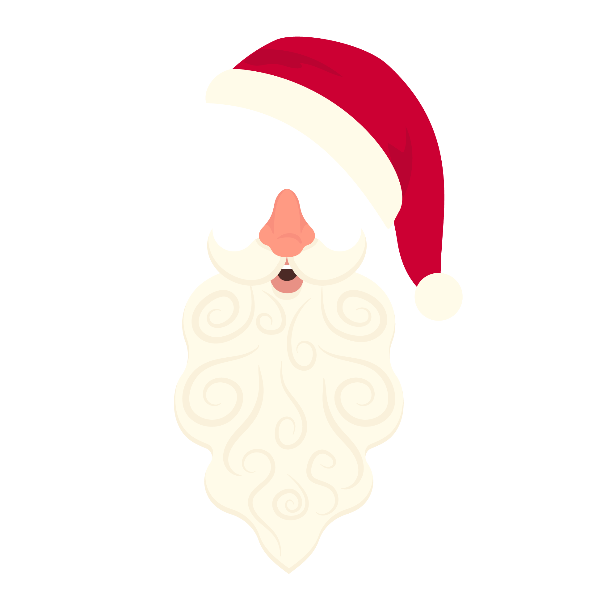 Different santas hats with nose funny white beards nice image