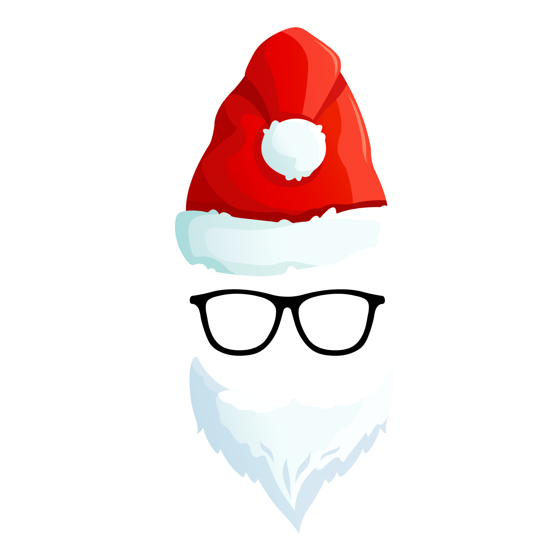 Santa hats with moustache beards cartoon santa excellent image