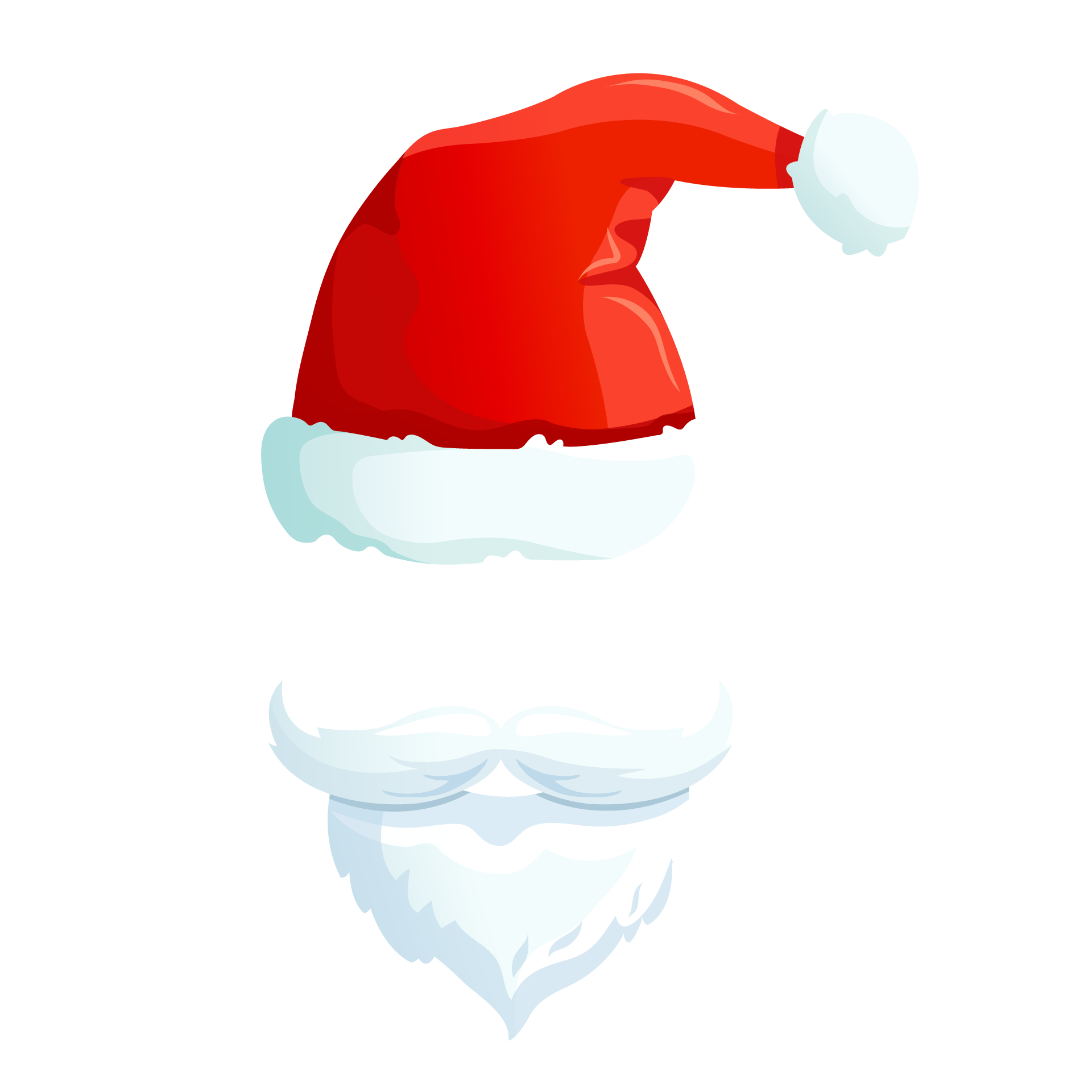 Santa hats with moustache beards cartoon santa image